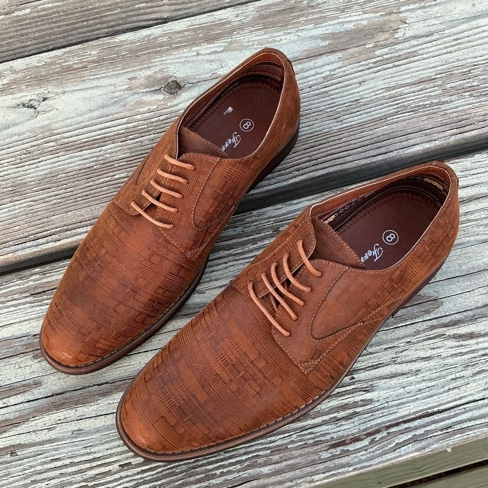 Ferro Aldo Men's Brown Leather Dress Shoes